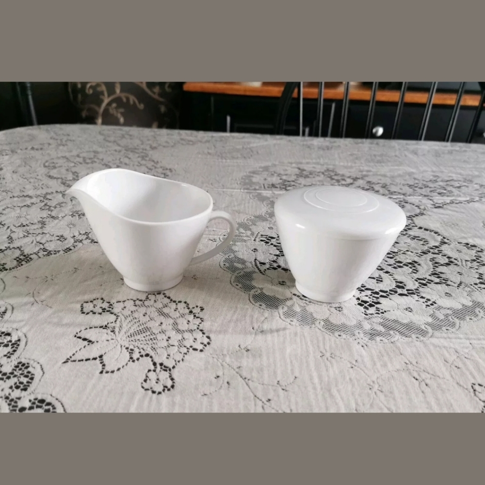 Vintage Melmac Melamine White Cream & Sugar Dish